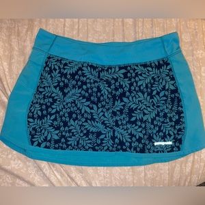 Patagonia sz S Blue/Turquoise Floral Print Skirt Built In Shorts